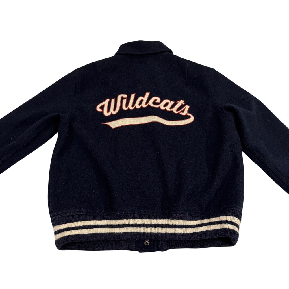 Levi Strauss & Co Womens Wildcats Wool Blend Varsity Jacket Navy Blue XS School